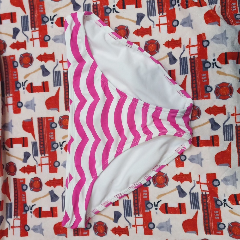 Fushia and White swimsuit bottom